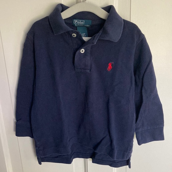 Polo by Ralph Lauren 2T blue polo with red logo - Picture 1 of 3